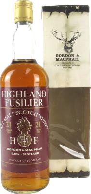 Highland Fusilier 21yo GM All Malt Scotch Whisky 40% 750ml