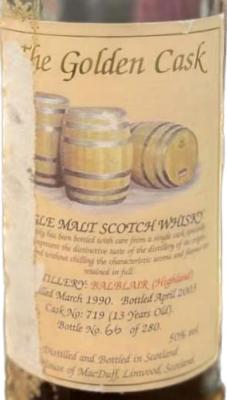 Balblair 1990 HMcD The Golden Cask 50% 700ml