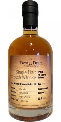 The Druids Orkney Spirit III 2009 BD 1st Fill PX Sherry Octave 21A + 22A Specially selected for Whisky Fairs 63.6% 700ml