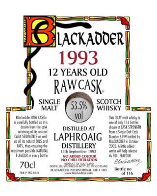 Laphroaig 1993 BA Raw Cask Oak cask 6199 53.5% 700ml