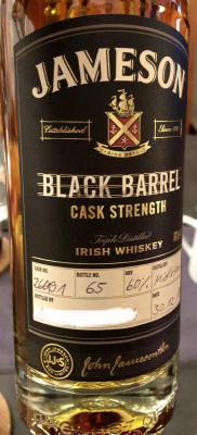 Jameson Black Barrel Cask Strength Hand Bottled at the Distillery 266191 60% 700ml