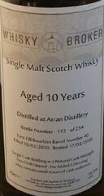 Arran 2010 WhB 10yo First Fill Bourbon Barrel #40 56.8% 700ml