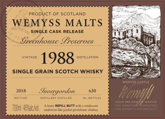 Invergordon 1988 Wy Refill Butt 46% 700ml