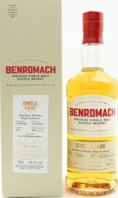 Benromach 2002 Single Cask 1st-fill Bourbon Barrell Aberdeen Whisky Shop 59.1% 700ml