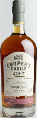 Glenrothes 2007 VM The Cooper's Choice Port Wine Pipe Finish #9300 54.5% 700ml