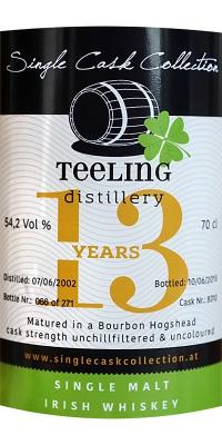 Teeling 2002 SCC Bourbon Hogshead #8310 54.2% 700ml