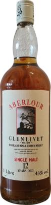 Aberlour Glenlivet 12yo Highland Malt Scotch Whisky 43% 1000ml