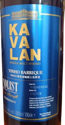 Kavalan Solist wine Barrique wine Barrique 59.4% 1000ml