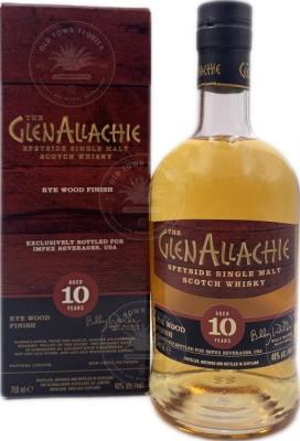 Glenallachie 10yo Rye Wood Finish Impex Beverages USA 48% 750ml