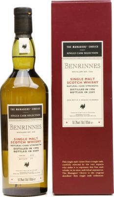 Benrinnes 1996 The Managers Choice Refill American Oak #8994 59.3% 700ml