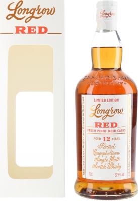 Longrow Red Peated Campbeltown Single Malt Scotch Whisky Fresh Pinot Noir Cask 12yo 52.9% 700ml