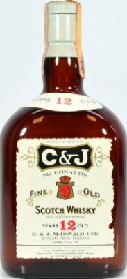 C&J McDonald's 12yo Fine Old Scotch Whisky Giorgio Gnudi Bologna 43% 750ml