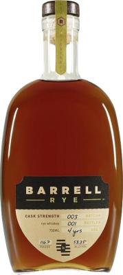 Barrell Rye 4yo Cask Strength Batch 003 58.35% 750ml