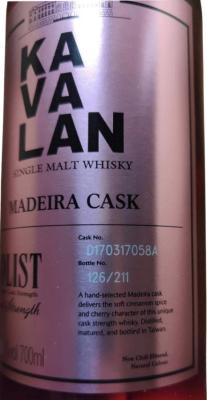 Kavalan Solist Madeira Cask Madeira 58.6% 700ml