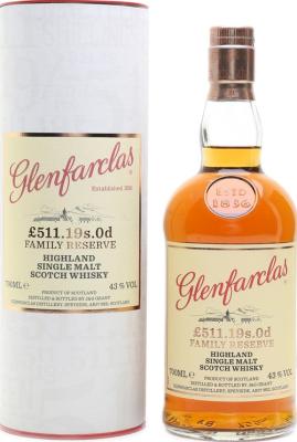 Glenfarclas PS511.19s.0d Family Reserve 1st Fill Sherry Butts 43% 700ml