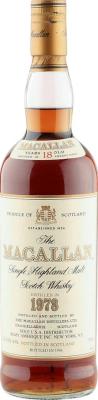 Macallan 1978 Vintage Sherry Wood Remy Amerique Inc. New York 43% 750ml