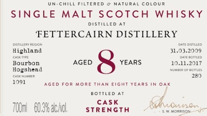 Fettercairn 2009 DR Cask Collection 8yo Bourbon Hogshead #1091 60.3% 700ml