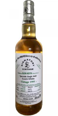 Glen Keith 1991 SV The Un-Chillfiltered Collection Cask Strength Bourbon Barrel #73645 Luxembourg 49% 700ml