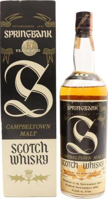 Springbank 1968 Black Label Cork stopper Cask No.1786 10yo 59% 750ml