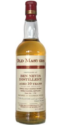 Ben Nevis 1998 JM Old Masters Cask Strength Selection Bourbon Cask 172 57.9% 700ml