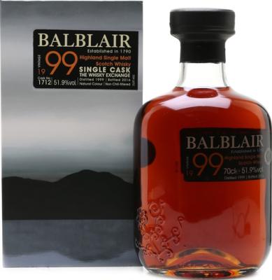Balblair 1999 Single Cask no.1712 The Whisky Exchange Exclusive 51.9% 700ml