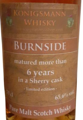 Burnside 6yo Km Sherry Cask Signatory Shop 65.6% 700ml