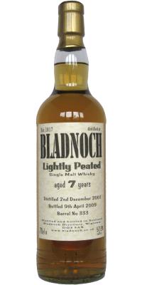 Bladnoch 2001 Lightly Peated Barrel #333 57.8% 700ml