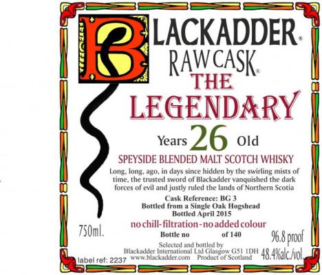 The Legendary 26yo BA Raw Cask Oak Hogshead 48.4% 750ml