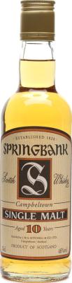 Springbank 10yo Beige label with brown and black border 46% 350ml