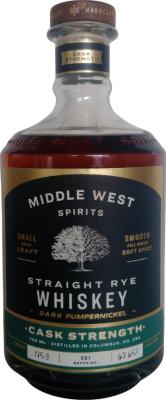 Middle West Spirits 4yo Straight Rye Dark Pumpernickel Cask Strength Rye 62.65% 750ml