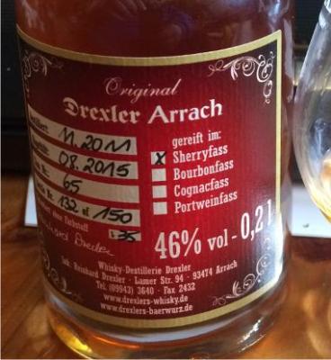 Drexler 2011 No. 1 Sherry Cask 46% 200ml