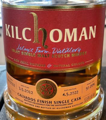 Kilchoman 2012 Calvados Finish Distillery Only 53.6% 700ml