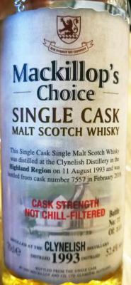 Clynelish 1993 McC Bourbon #7557 52.4% 700ml