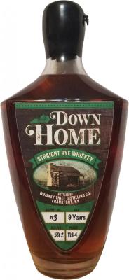 Down Home 9yo WTDC Straight Rye Whisky Charred New American Oak Barrel 3 San Francisco Whisky Bourbon & Scotch Society 59.2% 750ml