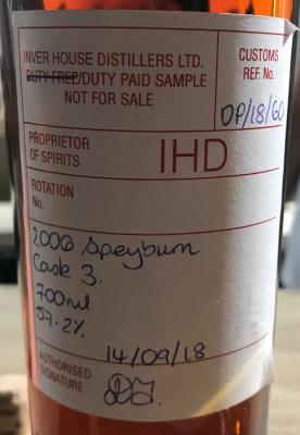 Speyburn 2006 Duty Paid Sample 3 57.2% 700ml