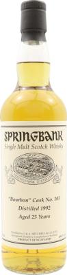 Springbank 1992 Private Cask no.103 25yo Bourbon 49.8% 700ml