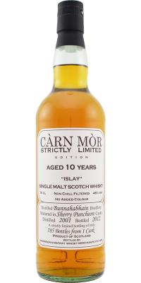 Bunnahabhain 2001 MMcK Carn Mor Strictly Limited Edition Sherry Puncheon 46% 700ml