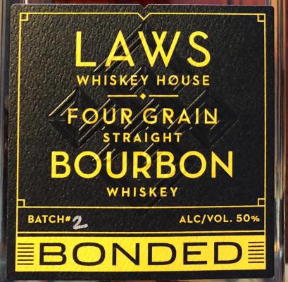 Laws Four Grain Straight Bourbon Whisky Batch 2 50% 750ml