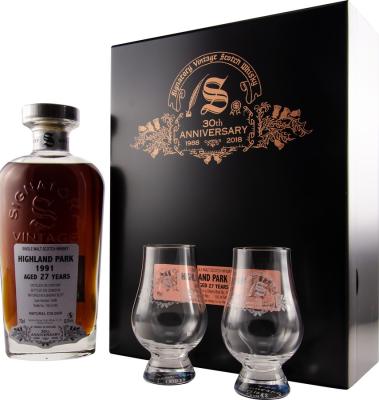 Highland Park 1991 SV 30th Anniversary Giftbox With Glasses Sherry Butt #15086 52% 700ml