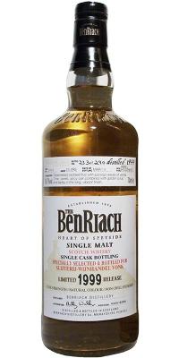 BenRiach 1999 Single Cask Bottling Refill Hogshead #21141 Slijterij Vonk B.V 56.7% 700ml