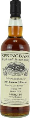 Springbank 1999 Private Bottling Dr Clemens Dillmann WHISKY.DE 10yo Sherry Cask #358 56.2% 700ml