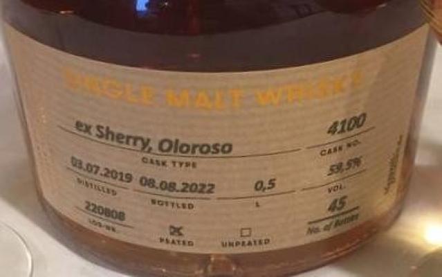 St. Kilian 2019 Ex Oloroso Cream Sherry Fassteilung Cask 4100 59.5% 500ml