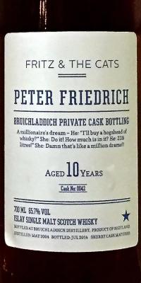 Bruichladdich 2004 Sherry Cask #0042 Peter Friedrich 65.7% 700ml