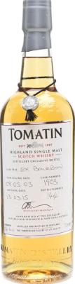 Tomatin 2003 Hand Bottled at the Distillery Bourbon Cask #1903 56.3% 700ml