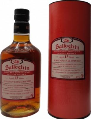 Ballechin 2004 Burgundy Cask Matured #38 Selection Jardin Vouvrillon Chapitre I 48% 700ml