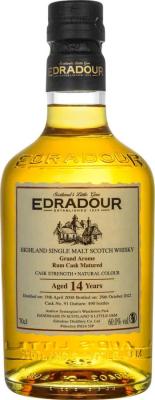 Edradour 2008 Grand Arome Rum Cask Matured Grand Arome Rum 60% 700ml