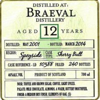 Braeval 2001 DoD Sherry Butt LD 10388 46% 700ml