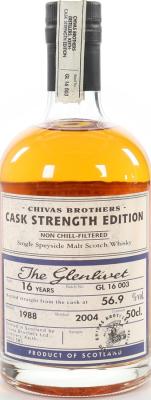 Glenlivet 1988 Chivas Brothers Cask Strength Edition Batch GL 16 003 56.9% 500ml