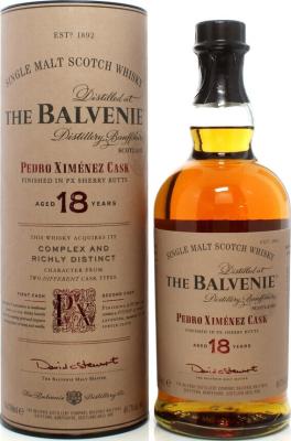 Balvenie Single Malt American Oak and Finish PX Sherry Butt Bottled for Travel Retail Only 18yo 48.7% 700ml