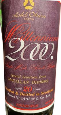 Macallan 2000 JM Millennium 2000 Hotek Okura Tokyo 46% 700ml